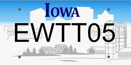EWTT05 Iowa License Plate