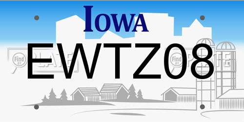 EWTZ08 Iowa License Plate