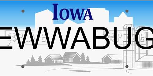 EWWABUG Iowa License Plate