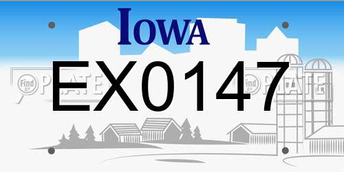 EX0147 Iowa License Plate