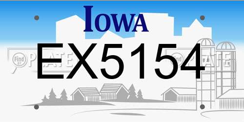 EX5154 Iowa License Plate