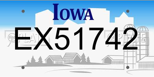 EX51742 Iowa License Plate