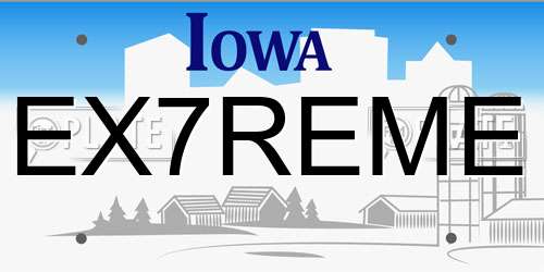 EX7REME Iowa License Plate