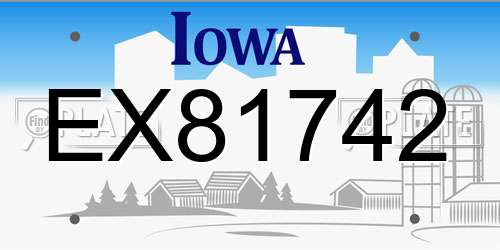 EX81742 Iowa License Plate
