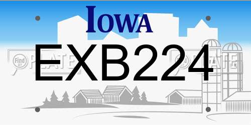EXB224 Iowa License Plate