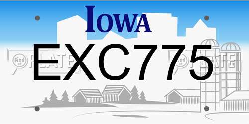 EXC775 Iowa License Plate