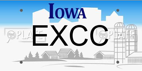 EXCC Iowa License Plate