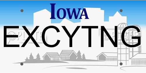 EXCYTNG Iowa License Plate
