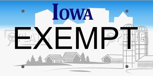 EXEMPT Iowa License Plate