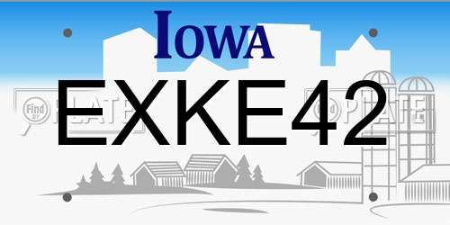 EXKE42 Iowa License Plate