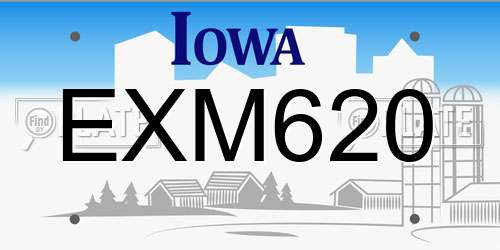 EXM620 Iowa License Plate