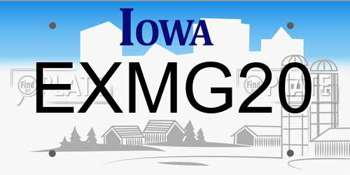 EXMG20 Iowa License Plate