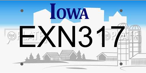 EXN317 Iowa License Plate