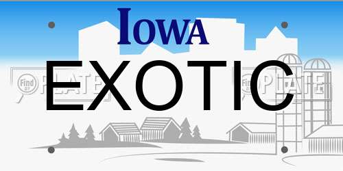 EXOTIC Iowa License Plate