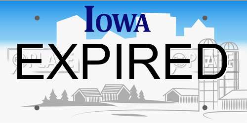 EXPIRED Iowa License Plate