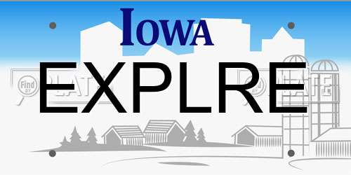 EXPLRE Iowa License Plate