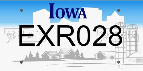 EXR028 Iowa License Plate