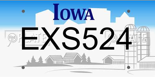 EXS524 Iowa License Plate