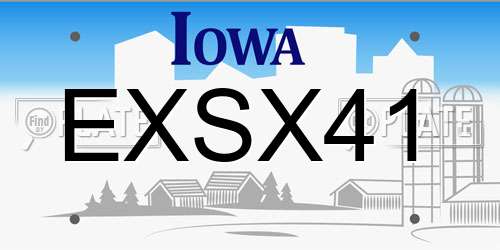 EXSX41 Iowa License Plate
