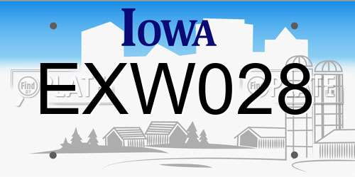 EXW028 Iowa License Plate