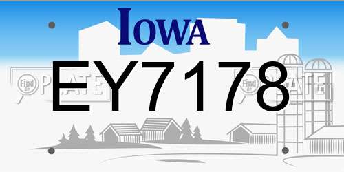 EY7178 Iowa License Plate