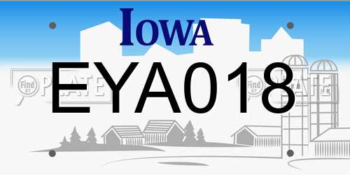 EYA018 Iowa License Plate
