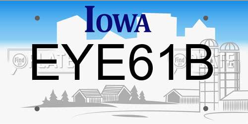 EYE61B Iowa License Plate