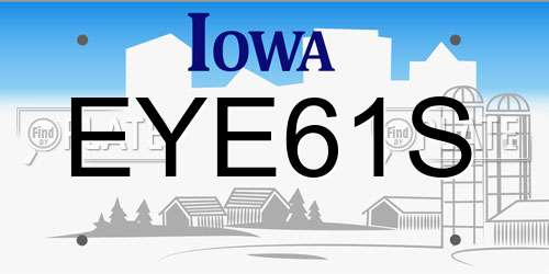 EYE61S Iowa License Plate