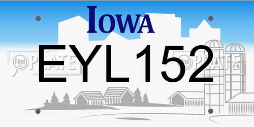 EYL152 Iowa License Plate
