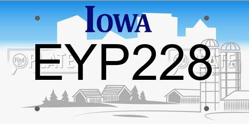 EYP228 Iowa License Plate