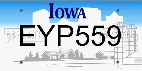 EYP559 Iowa License Plate
