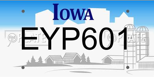 EYP601 Iowa License Plate