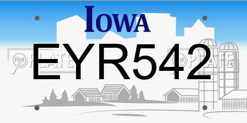 EYR542 Iowa License Plate