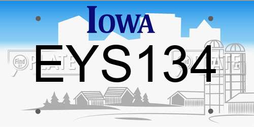 EYS134 Iowa License Plate