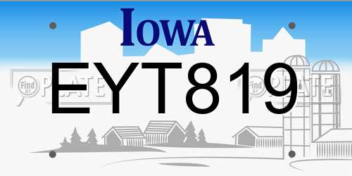 EYT819 Iowa License Plate