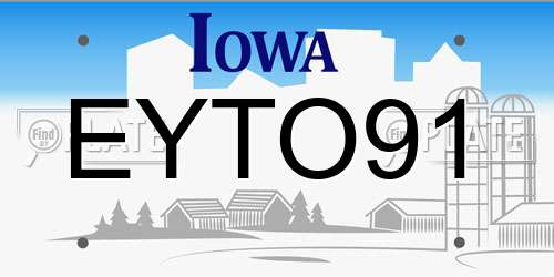 EYTO91 Iowa License Plate