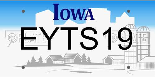 EYTS19 Iowa License Plate