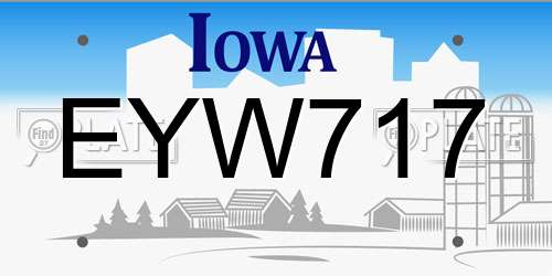 EYW717 Iowa License Plate