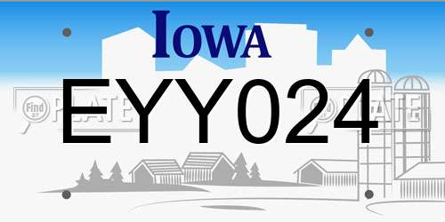 EYY024 Iowa License Plate