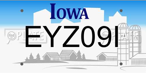 EYZ09I Iowa License Plate