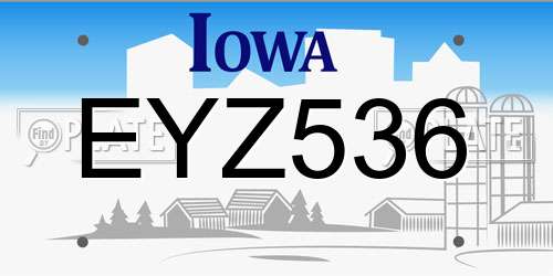 EYZ536 Iowa License Plate