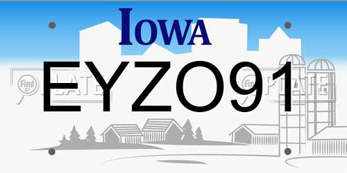 EYZO91 Iowa License Plate