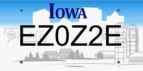 EZ0Z2E Iowa License Plate