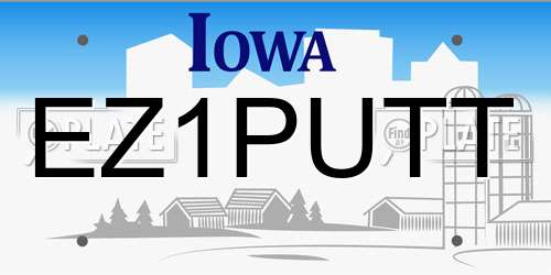 EZ1PUTT Iowa License Plate