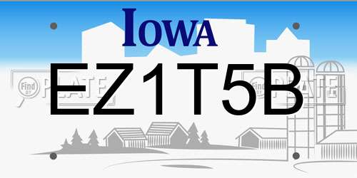 EZ1T5B Iowa License Plate