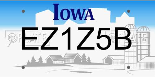 EZ1Z5B Iowa License Plate