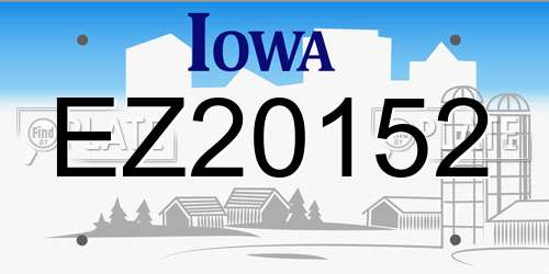 EZ20152 Iowa License Plate