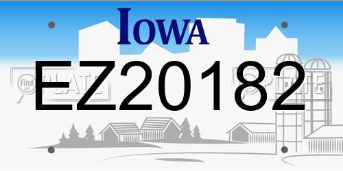 EZ20182 Iowa License Plate
