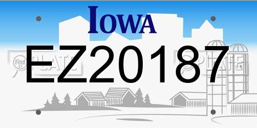 EZ20187 Iowa License Plate