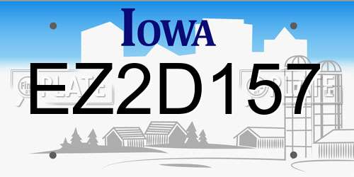 EZ2D157 Iowa License Plate